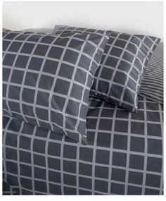 Szara pościel jednoosobowa z bawełny renforcé 140x200 cm Linear Calm Geometric – Mila Home Luxury