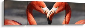 Obraz dwóch zakochanych flamingów (170x50 cm)