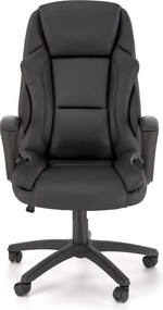 Czarny fotel biurowy z ekoskóry Mario Halmar