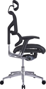 Ergonomiczny fotel biurowy z siateczki ErgoFly Sail Alum, zgodny z normą BHP