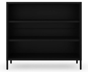 Niski regał metalowy czarny Modern LUCA 1000 x 900 x 350 mm