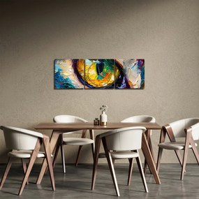 Obraz - Malowanie kocim okiem (z zegarem) (90x30 cm)