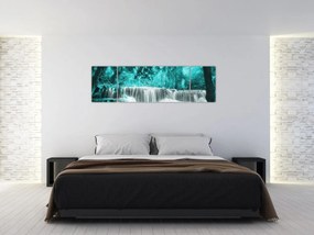 Obraz - Niebieski wodospad (170x50 cm)