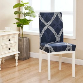 4Home Pokrowiec elastyczny na krzesło Elegant niebieski, 45-50 cm, zestaw 2 szt.