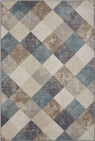 Dywan Terrain designerski w Romby –  Beż Brąz Turkus z krótkim włosiem 240 cm x 340 cm Certyfikat Oeko-Tex