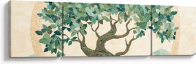 Obraz – Elegancka mozaika z drzewem (170x50 cm)
