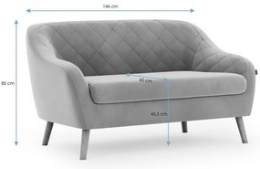 Beżowa 2-osobowa sofa CORANTI VELVET