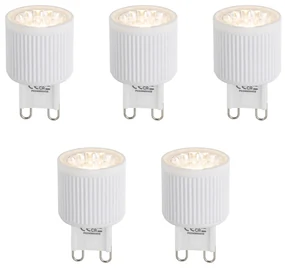 Zestaw 5 żarówek LED G9 24 mm z funkcją ściemniania 3W 300lm 2700K