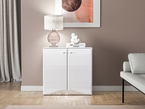 Komoda z oświetleniem LED Glamour 09, biały połysk