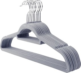 Zestaw wieszaków welurowych MAGIC VELVET 20 szt. szare