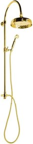 Zestaw prysznicowy z mosiądzu w kolorze złota z deszczownicą i słuchawką prysznicową 142 cm Antea – Sapho