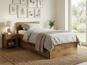 Łóżko ELISA 90 x 200 cm, dąb artisan Stelaż: Bez stelaża, Materac: Materac Coco Maxi 20 cm