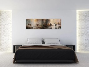 Obraz - Obraz dzikiej przyrody w stylu vintage (170x50 cm)