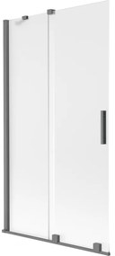 Mexen Velar parawan nawannowy 2-skrzydłowy rozsuwany 100 x 150 cm, szron, gun metal - 896-100-000-31-95