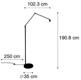 Nowoczesna lampa podłogowa czarna regulowana - Editor Nowoczesny Oswietlenie wewnetrzne