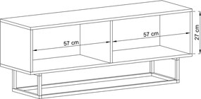 Dwudrzwiowa szafka RTV na płozach Enjoy 120 cm, kolor kaszmir mat