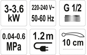 Fala Bateria zlewozmywakowa z elektrycznym podgrzewaczem wody, 10 cm