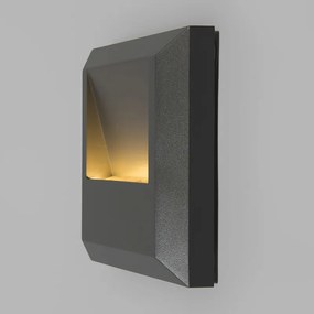 Zewnetrzna Nowoczesna lampa ścienna ciemnoszara kwadratowa z LED - Gem Nowoczesny Oswietlenie zewnetrzne