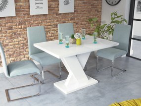 Rozkładany stół w wysokim połysku Dixon biały