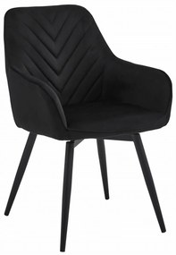 Obrotowy fotel jadalniany NANA360 VELVET, czarny
