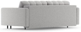Jasnoszara rozkładana sofa ze schowkiem z materiału bouclé 222 cm Bali – Cosmopolitan Design