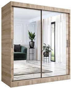 Szafa przesuwna z lustrem dąb sonoma 180 cm C8-R66