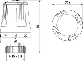 Mexen głowica termostatyczna do grzejnika, biała - W908-001-20