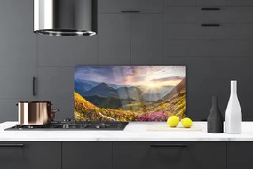 Panel Szklany do Kuchni Słoneczna Polana pod Szczytami