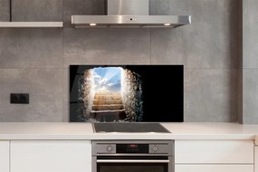 Panel szklany do Kuchni Schody w Blasku Słońca