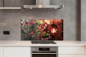 Panel szklany do Kuchni Bombki i Świąteczne Podarki