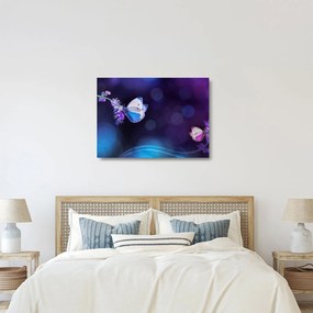 Obraz na szkle - Motyle na lawendie (70x50 cm)