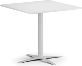 Stolik kawowy AURA, 60x60 cm, biała podstawa, biały