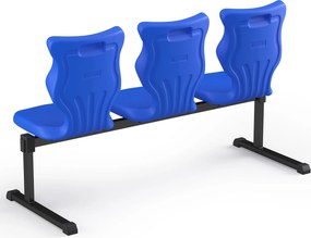Zestaw siedziskowy - ławka korytarzowa szkolna Bench 3-osobowa, rozmiar 4-6, podstawa czarna