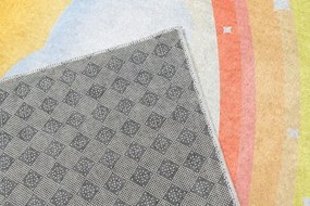 Kolorowy dywan dziecięcy z zamkiem w chmurach i tęczą C4-T99