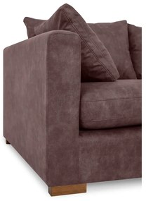 Ciemnobrązowa sofa z imitacji skóry 266 cm Hamburg – Scandic