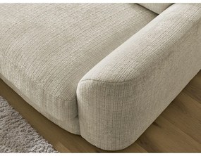 Beżowy narożnik z tkaniny szenilowej (lewostronny/z szezlongiem) Leonore – Bobochic Paris