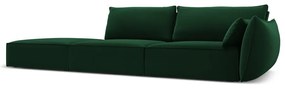 Ciemnozielona aksamitna sofa prawostronna 264 cm Vanda – Mazzini Sofas