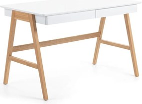 Biurko z białym blatem Kave Home Ingo, 120x60 cm