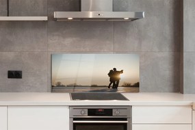 Panel szklany do Kuchni Ekspresyjny Taniec w Zimie