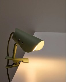 Zielona metalowa lampa stołowa z klipsem (wysokość 16 cm) Jula – Kave Home