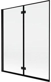 Mexen Mist parawan nawannowy 2-skrzydłowy lewy 140 x 150 cm, czarna ramka, czarny - 8A9-140-002-70-70-L