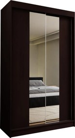 Szafa Przesuwna LUCENZA 120 cm z Lustrem Szafa Dwudrzwiowa Wenge