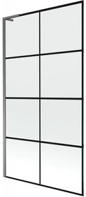 Mexen Next L parawan nawannowy 1-skrzydłowy 100 x 150 cm, czarna kratka, gun metal - 895-100-000-03-77-95