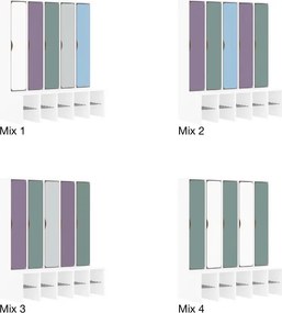 Szafka przedszkolna do szatni 5-osobowa z drzwiczkami pełnymi Blox Colours Mix, index SZT-5R-A-D-A