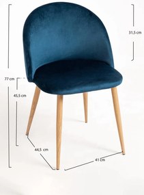 Zestaw 4 krzese aksamitnych Vint
