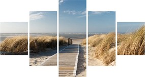 Obraz - Piaszczysta plaża na wyspie Langeoog, Niemcy (125x70 cm)
