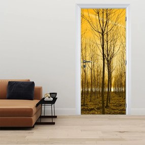 Fototapeta na drzwi - Las o zachodzie słońca (95x205cm)