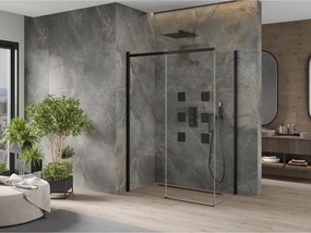 Mexen Omega kabina prysznicowa rozsuwana 130 x 70 cm, transparent, czarna - 825-130-070-70-00
