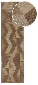 Brązowy wełniany chodnik tkany ręcznie 60x230 cm Moda Asher – Flair Rugs