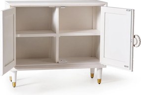 Bufet w białym drewnie manguier ze złotymi detalami